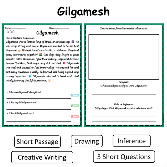 Gilgamesh | Short Reading Comprehension Creative Worksheet
