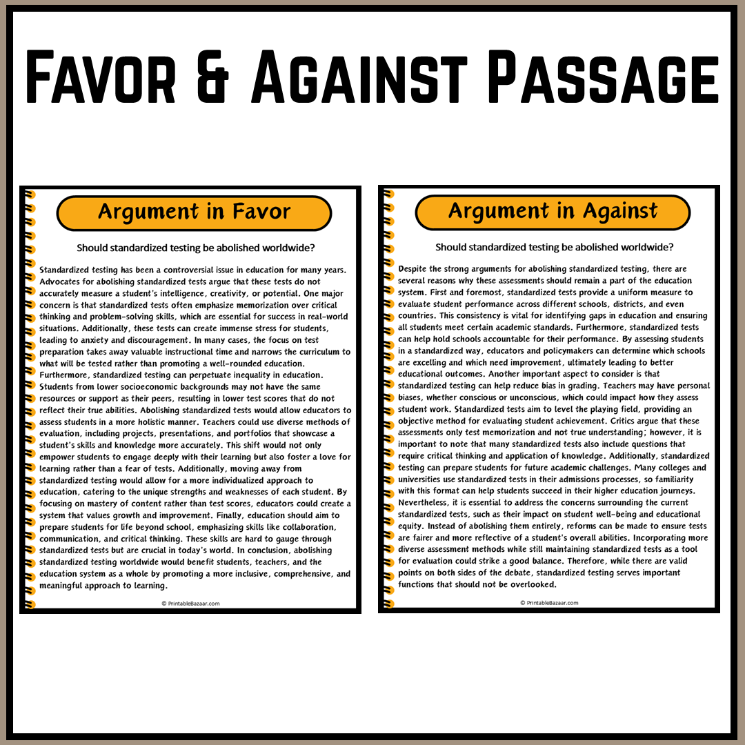 Should standardized testing be abolished worldwide? | Debate Case Study Worksheet