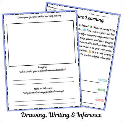 Online Learning | Short Reading Comprehension Creative Worksheet