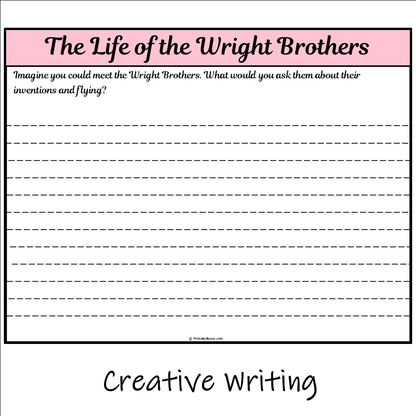 The Life of the Wright Brothers | Main Idea and Supporting Details Reading Passage and Questions