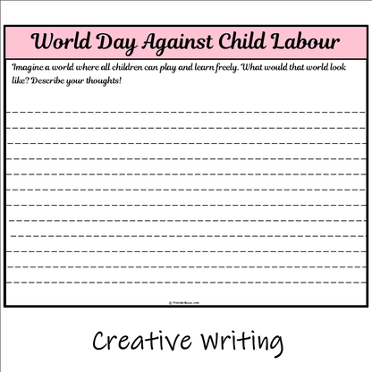 World Day Against Child Labour | Main Idea and Supporting Details Reading Passage and Questions