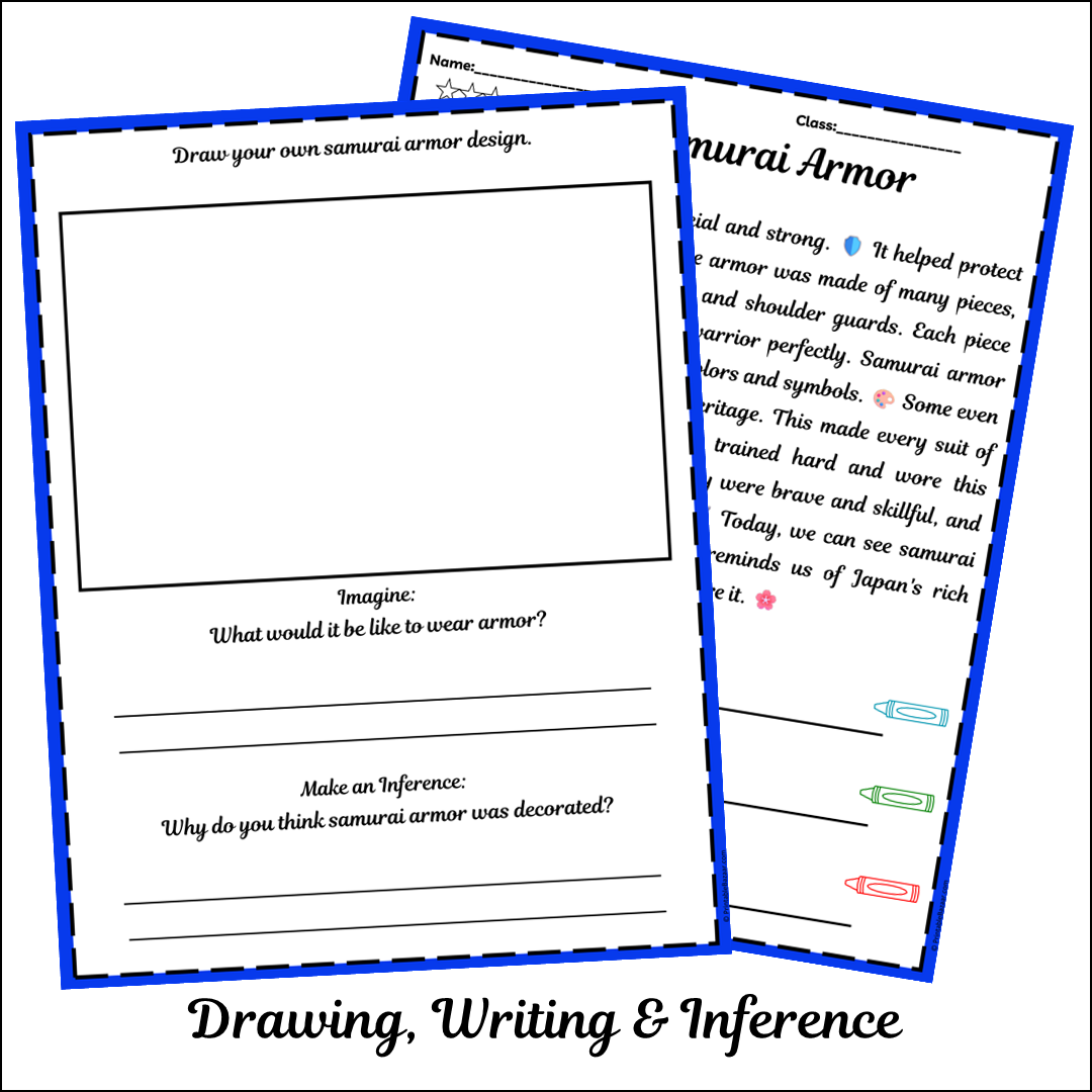 Samurai Armor | Short Reading Comprehension Creative Worksheet