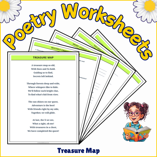 Treasure Map | Poem Grammar Worksheet Printable Activity