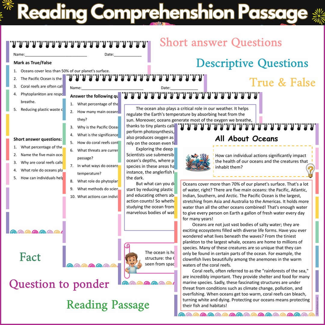 All About Oceans | Reading Comprehension Passage and Questions