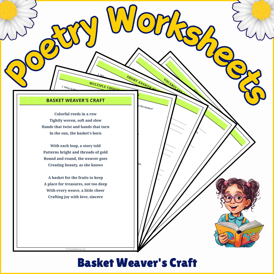 Basket Weaver's Craft | Poem Grammar Worksheet Printable Activity