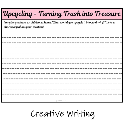 Upcycling - Turning Trash into Treasure | Main Idea and Supporting Details Reading Passage and Questions