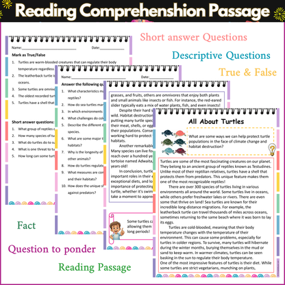 All About Turtles | Reading Comprehension Passage and Questions