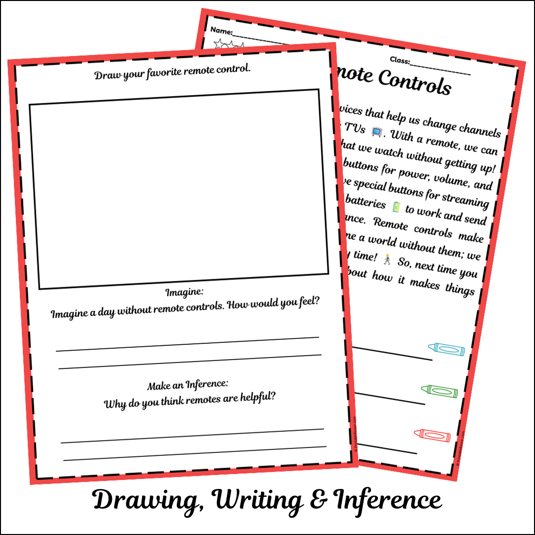 Remote Controls | Short Reading Comprehension Creative Worksheet