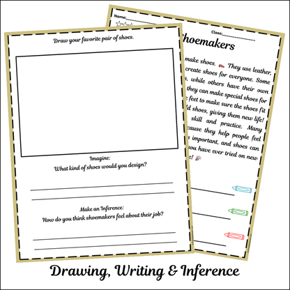 Shoemakers | Short Reading Comprehension Creative Worksheet