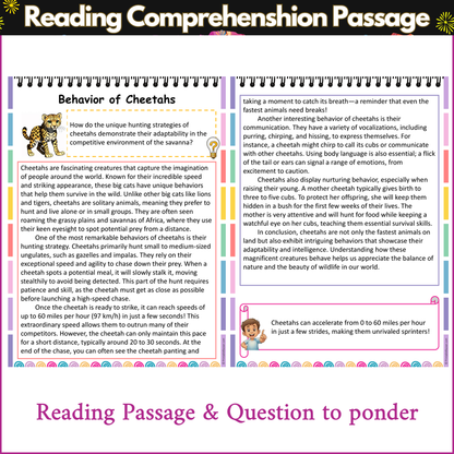 Behavior of Cheetahs | Reading Comprehension Passage and Questions