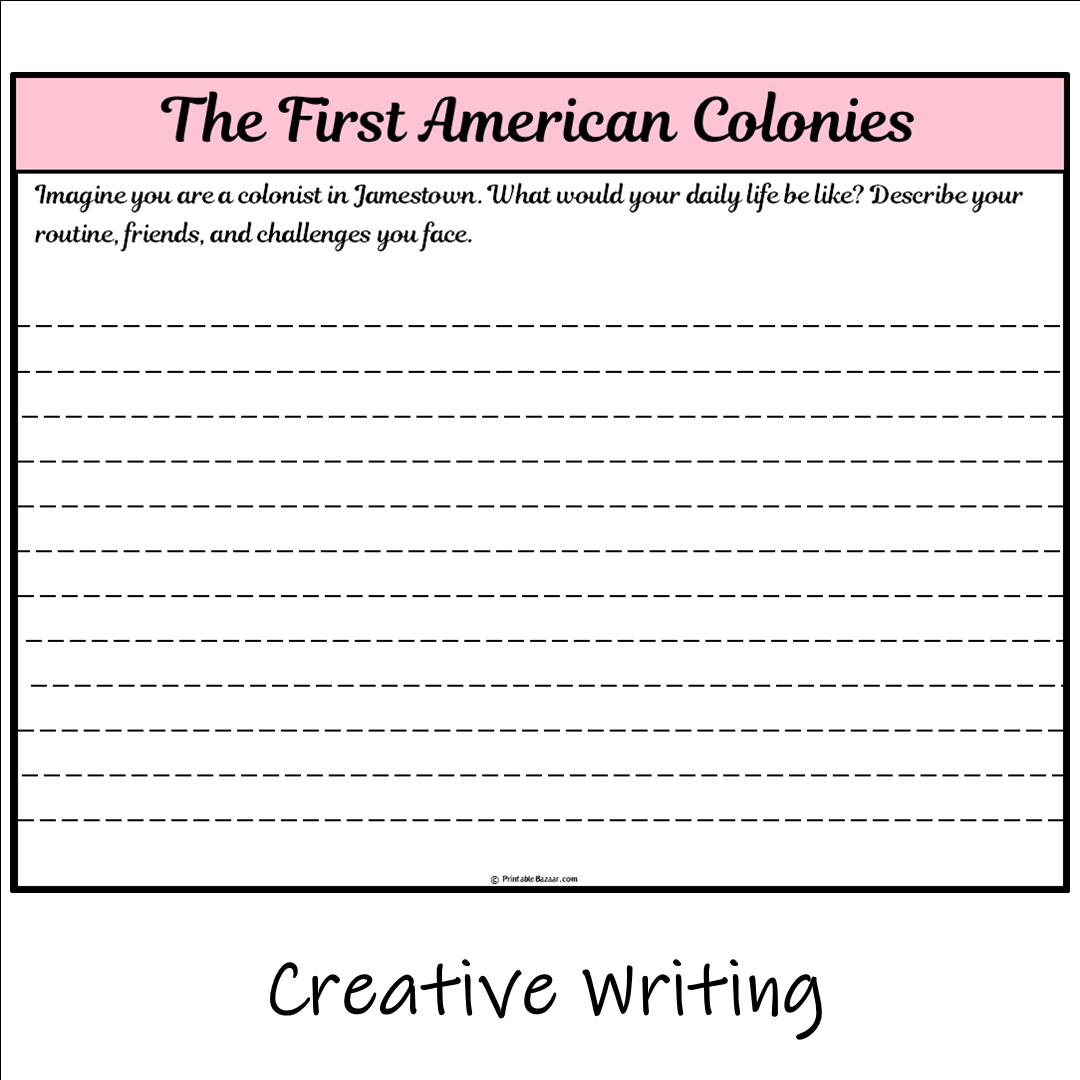 The First American Colonies | Main Idea and Supporting Details Reading Passage and Questions