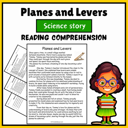 Planes and Levers | Science Story Reading Comprehension Activity