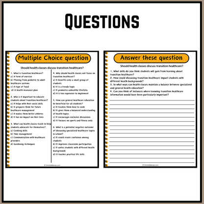 Should health classes discuss transition healthcare? | Debate Case Study Worksheet