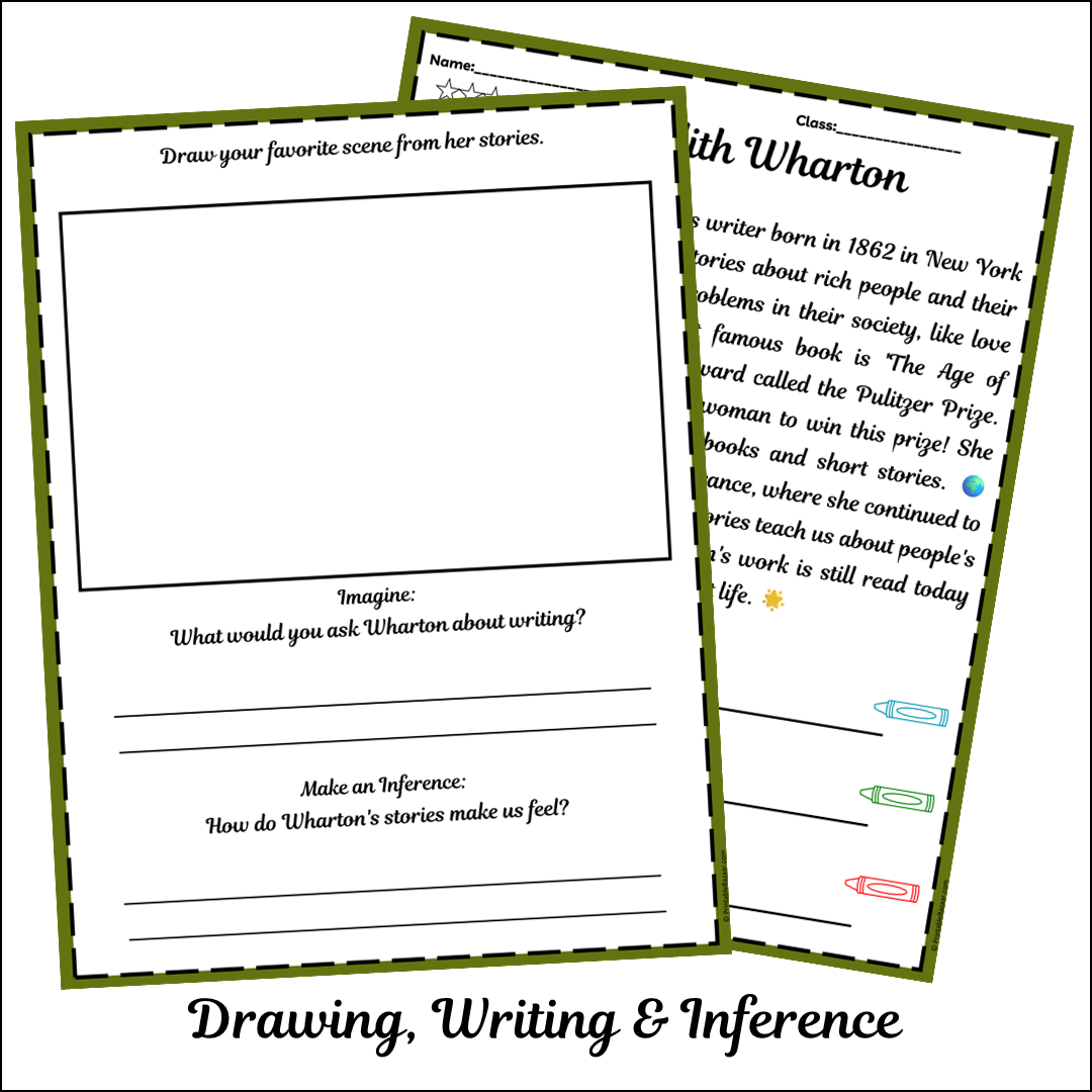 Edith Wharton | Short Reading Comprehension Creative Worksheet