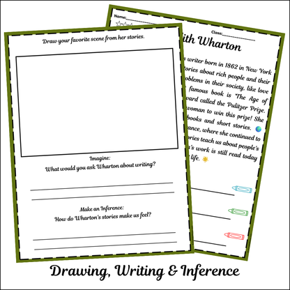 Edith Wharton | Short Reading Comprehension Creative Worksheet