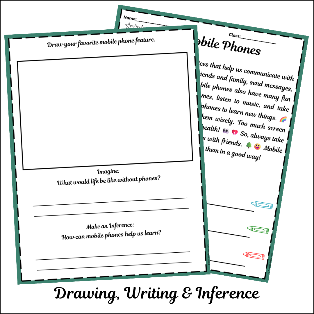 Mobile Phones | Short Reading Comprehension Creative Worksheet