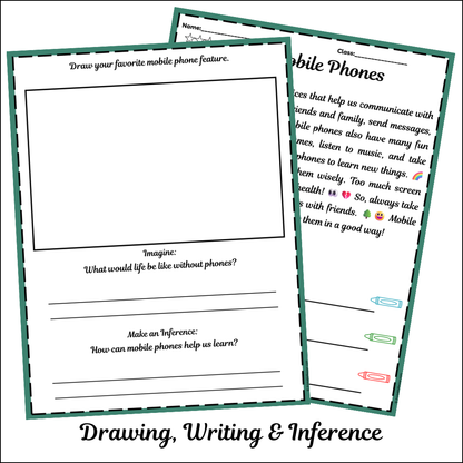 Mobile Phones | Short Reading Comprehension Creative Worksheet