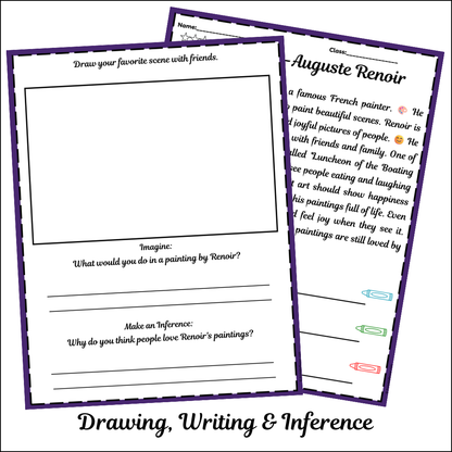 Pierre-Auguste Renoir | Short Reading Comprehension Creative Worksheet