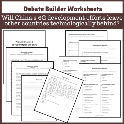 Will China's 6G development efforts leave other countries technologically behind? | Favour and Against Worksheet Printable Activity