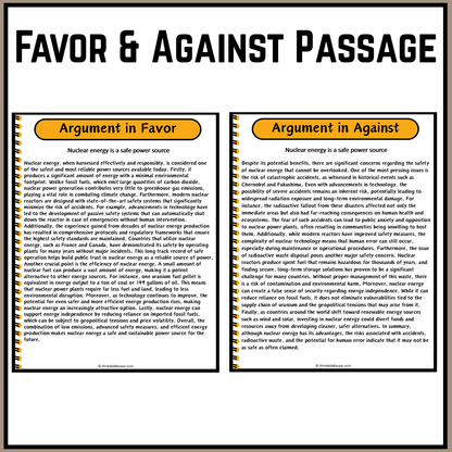 Nuclear energy is a safe power source | Debate Case Study Worksheet