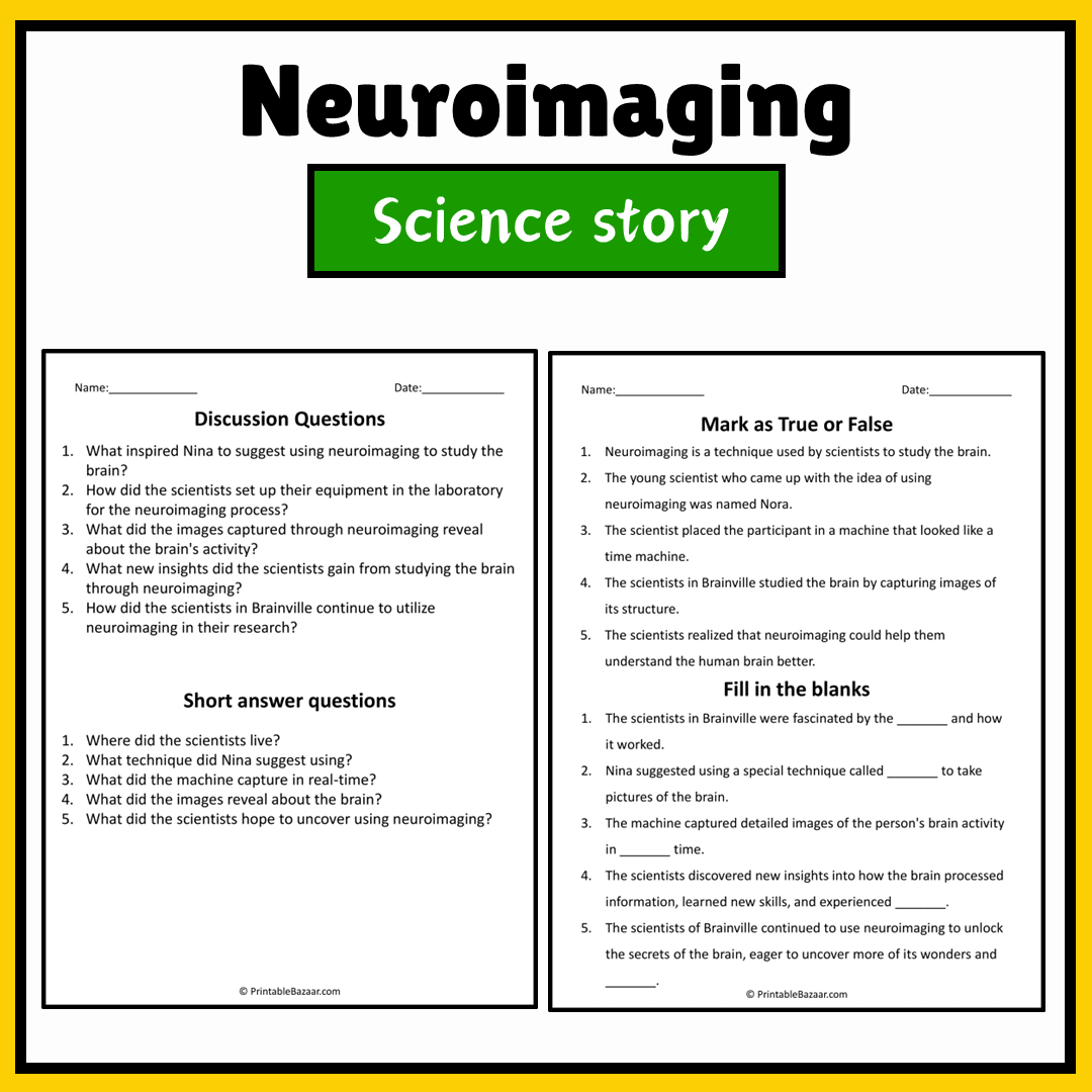 Neuroimaging | Science Story Reading Comprehension Activity