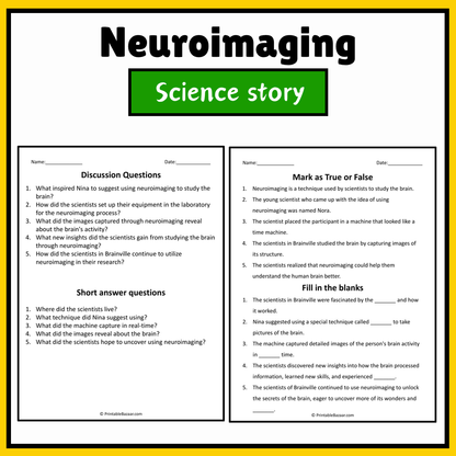 Neuroimaging | Science Story Reading Comprehension Activity