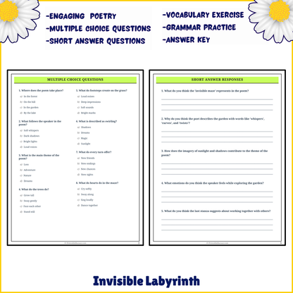 Invisible Labyrinth | Poem Grammar Worksheet Printable Activity