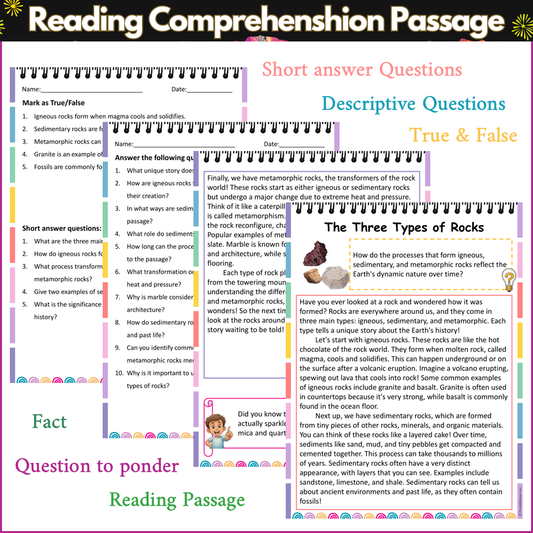 The Three Types of Rocks | Reading Comprehension Passage and Questions