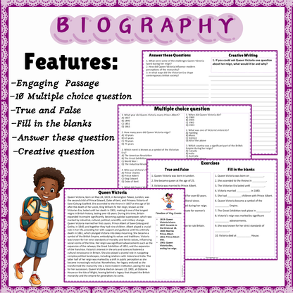 Queen Victoria | Biography Reading Comprehension and Questions Worksheet