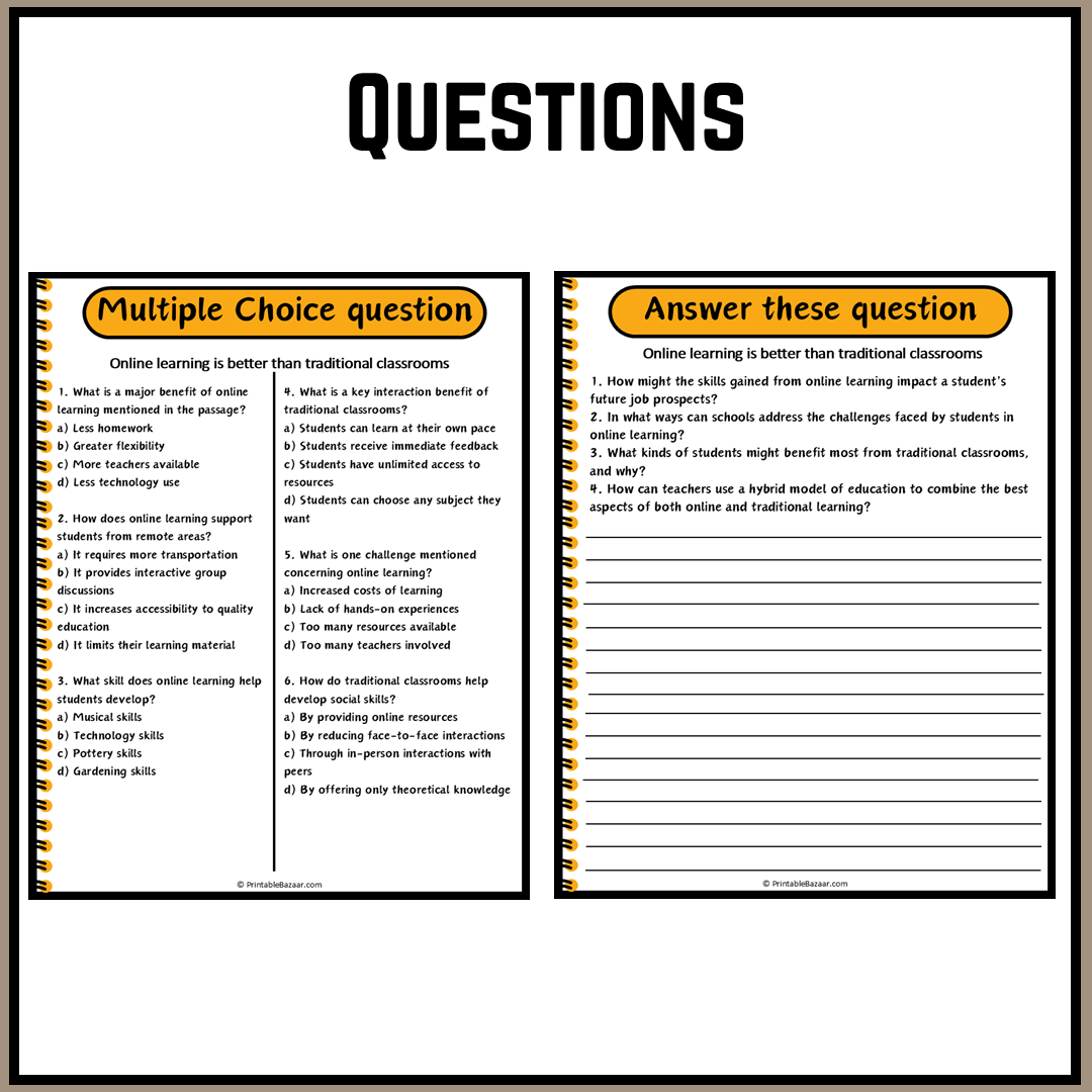 Online learning is better than traditional classrooms | Debate Case Study Worksheet