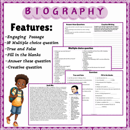 Jack Ma | Biography Reading Comprehension and Questions Worksheet