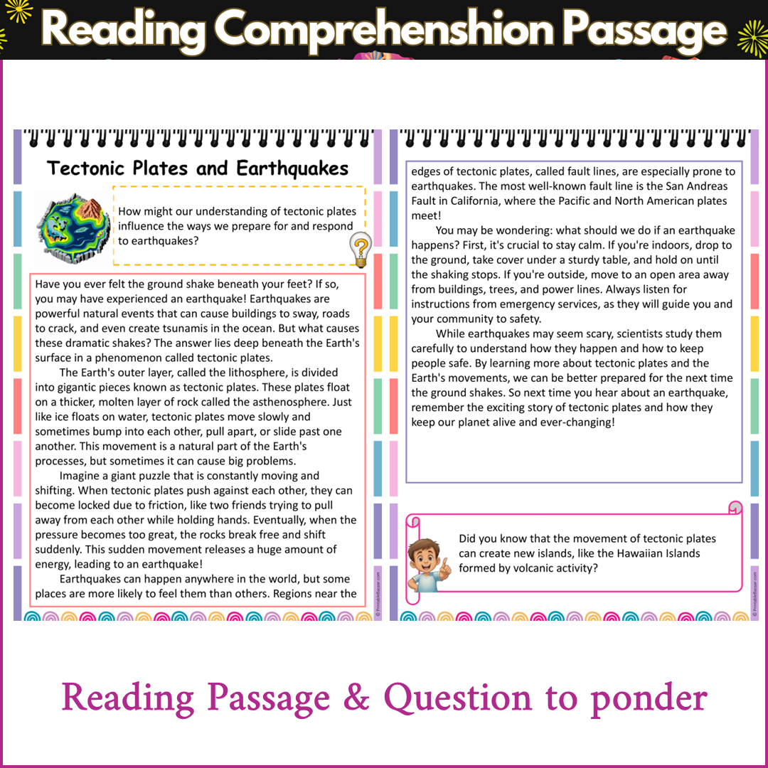 Tectonic Plates and Earthquakes | Reading Comprehension Passage and Questions