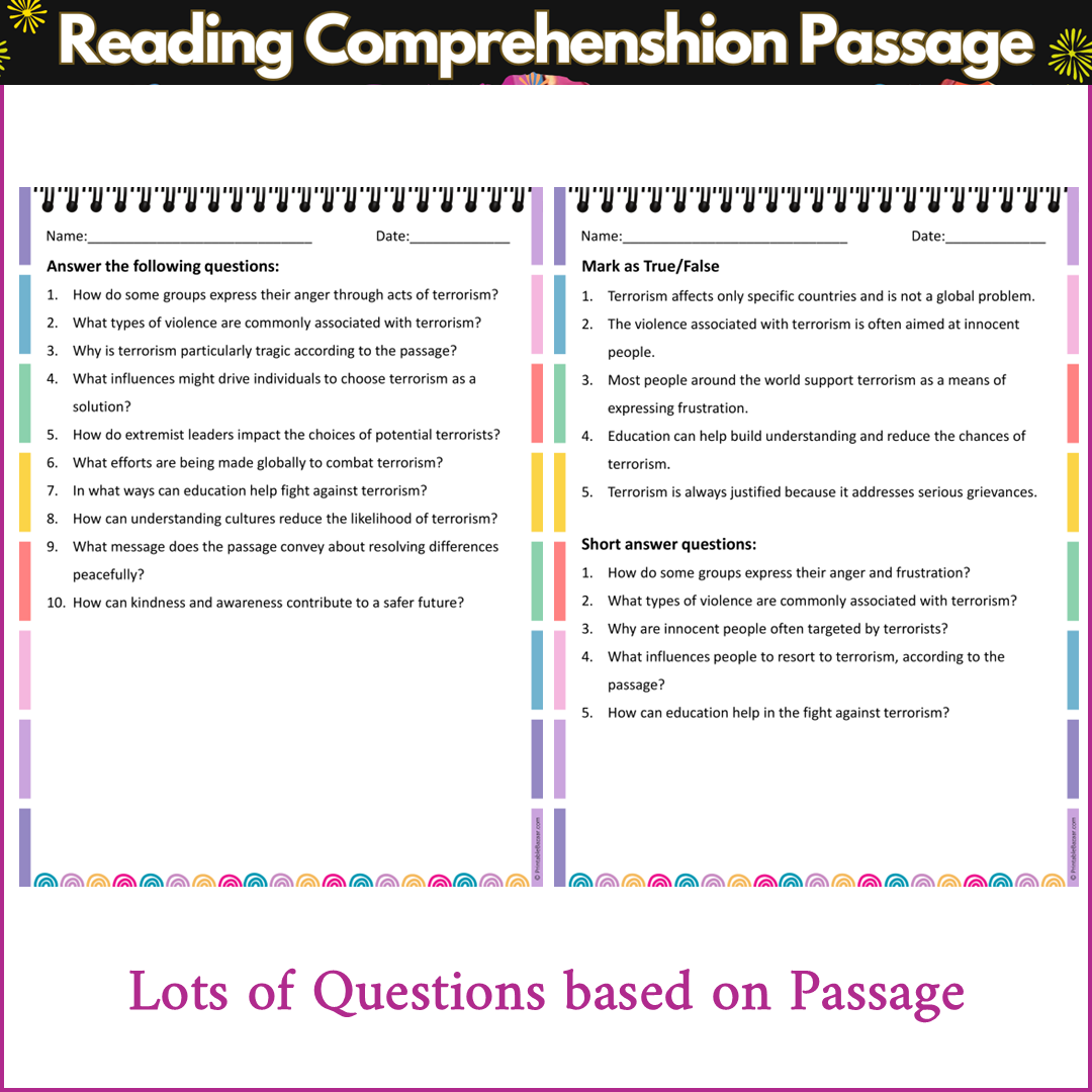 What is Terrorism | Reading Comprehension Passage and Questions