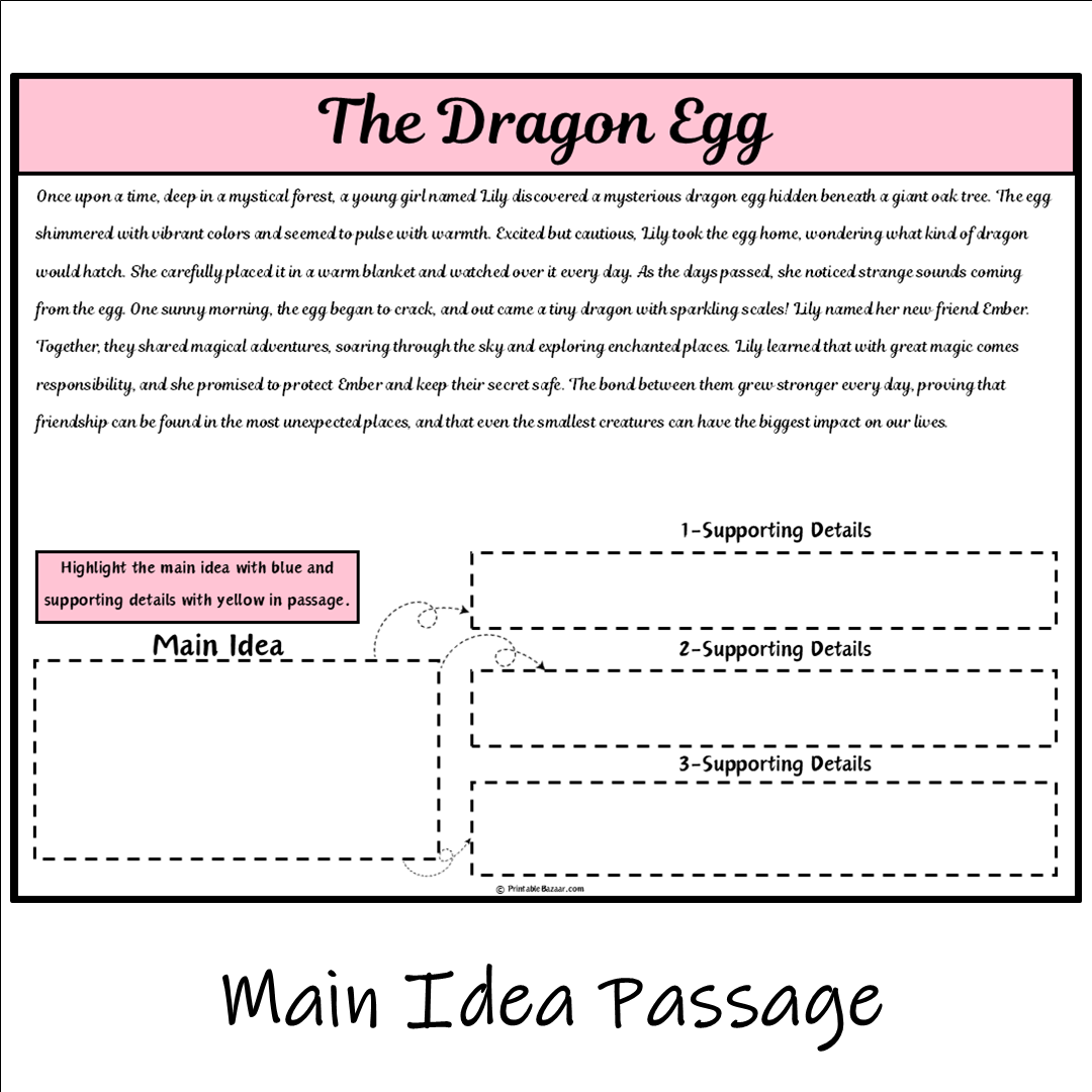 The Dragon Egg | Main Idea and Supporting Details Reading Passage and Questions