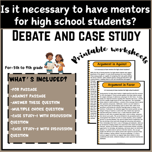 Is it necessary to have mentors for high school students? | Debate Case Study Worksheet