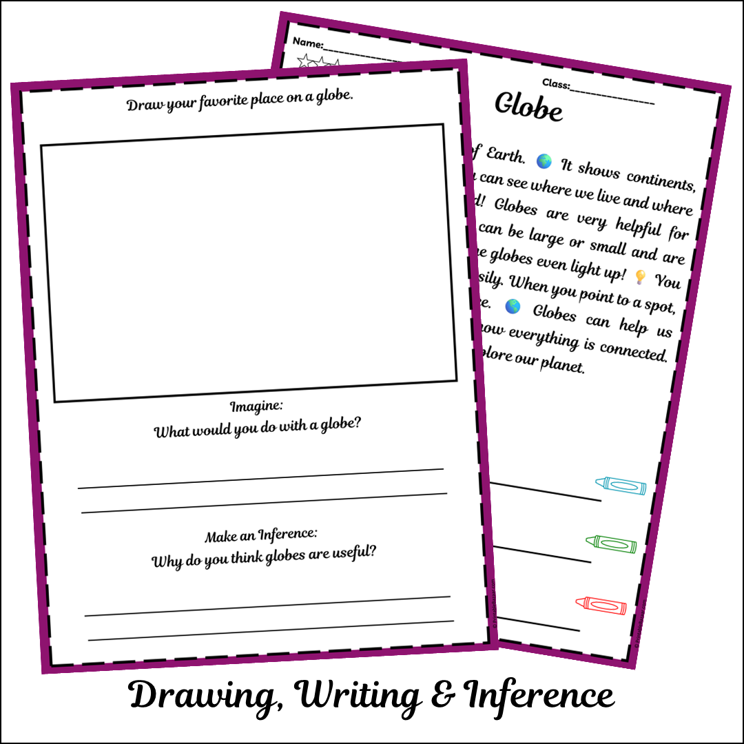 Globe | Short Reading Comprehension Creative Worksheet