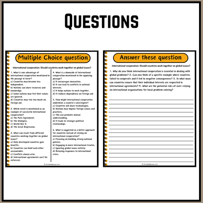 International cooperation: Should countries work together on global issues? | Debate Case Study Worksheet