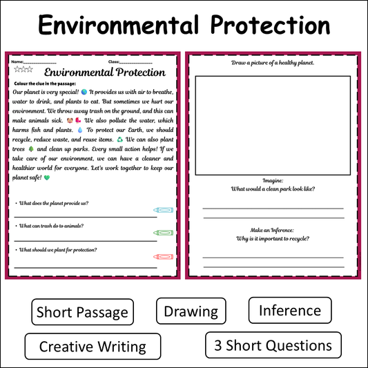 Environmental Protection | Short Reading Comprehension Creative Worksheet