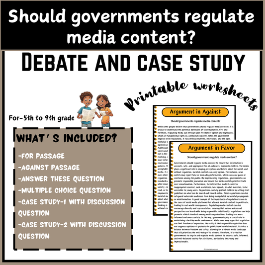 Should governments regulate media content? | Debate Case Study Worksheet