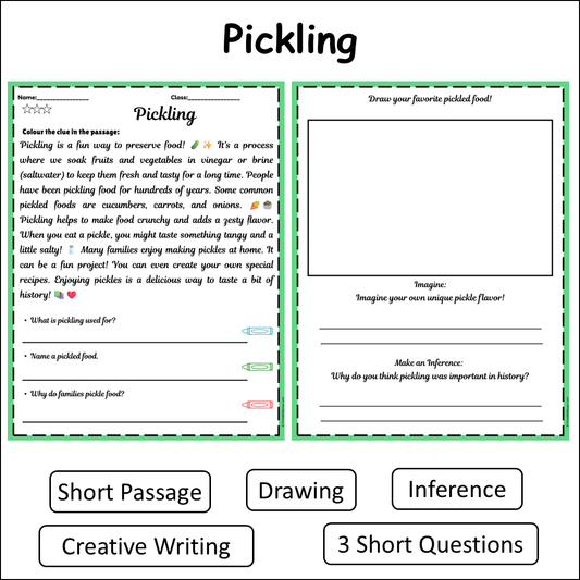Pickling | Short Reading Comprehension Creative Worksheet