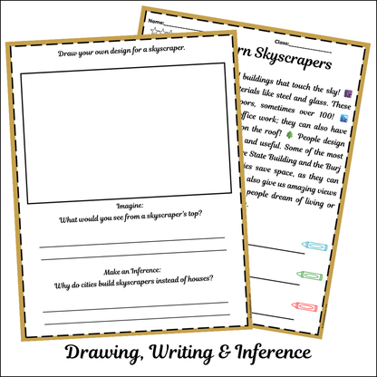 Modern Skyscrapers | Short Reading Comprehension Creative Worksheet