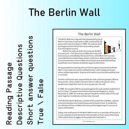 The Berlin Wall | Reading Comprehension Passage Printable Worksheet