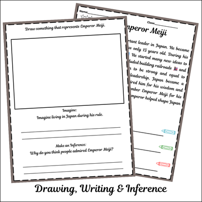 Emperor Meiji | Short Reading Comprehension Creative Worksheet