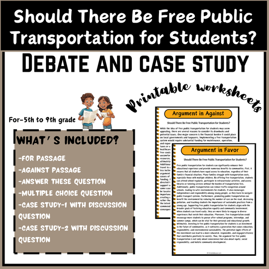 Should There Be Free Public Transportation for Students? | Debate Case Study Worksheet