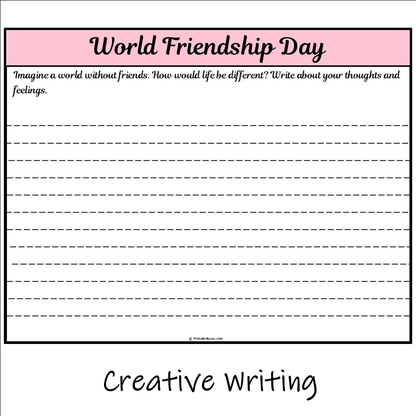 World Friendship Day | Main Idea and Supporting Details Reading Passage and Questions