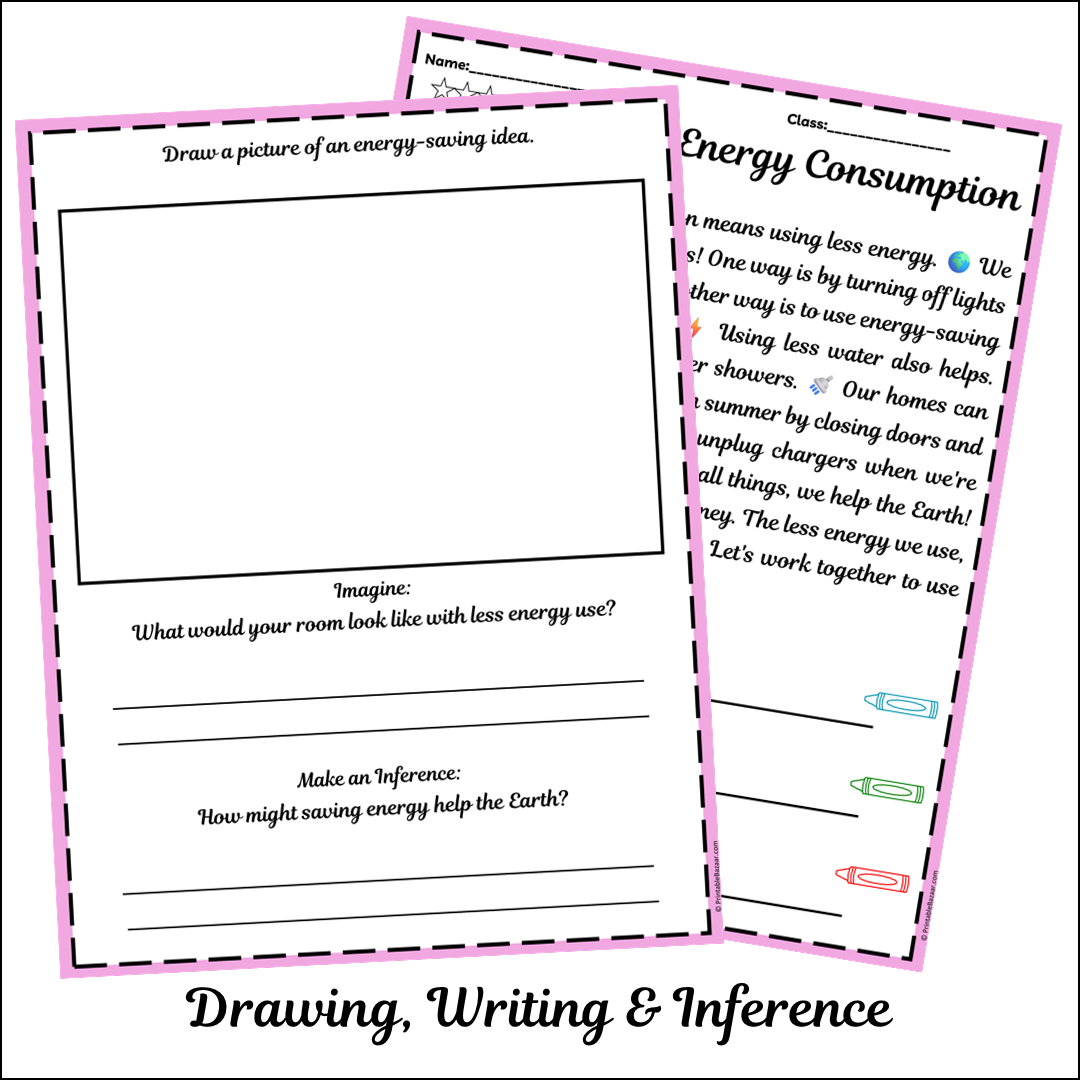 Reducing Energy Consumption | Short Reading Comprehension Creative Worksheet