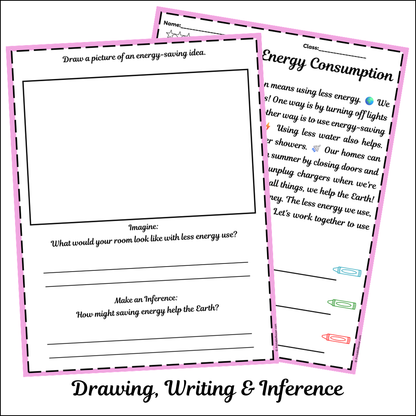 Reducing Energy Consumption | Short Reading Comprehension Creative Worksheet