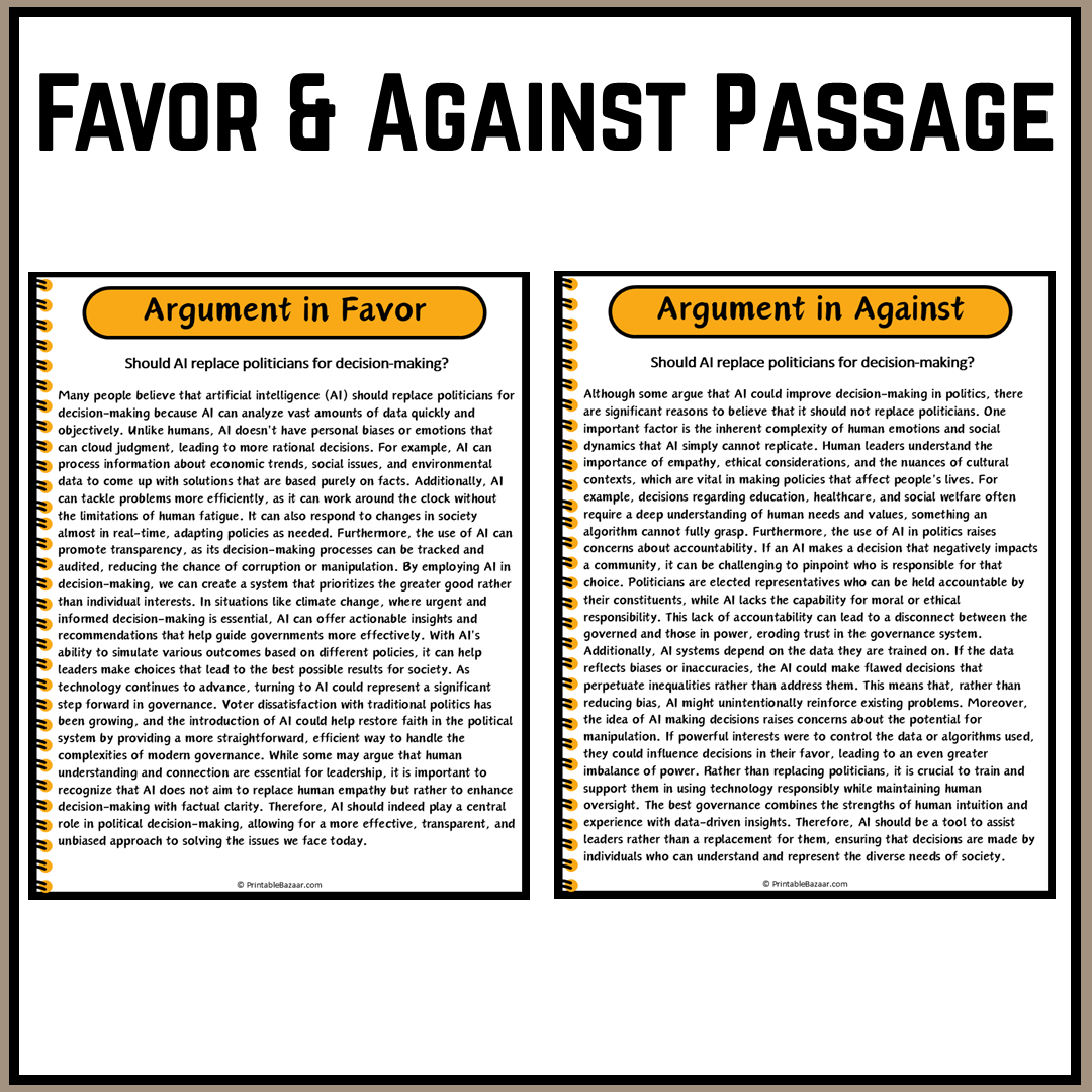 Should AI replace politicians for decision-making? | Debate Case Study Worksheet