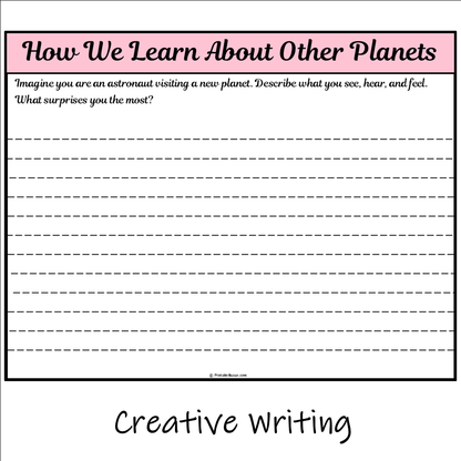 How We Learn About Other Planets | Main Idea and Supporting Details Reading Passage and Questions