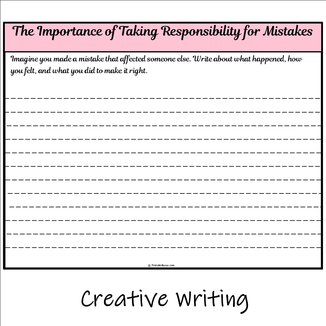 The Importance of Taking Responsibility for Mistakes | Main Idea and Supporting Details Reading Passage and Questions